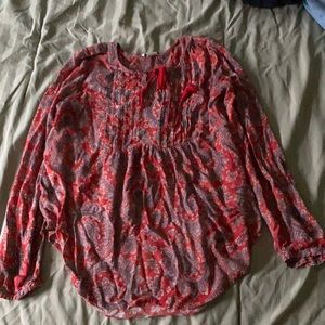 Lucky brand paisley red top